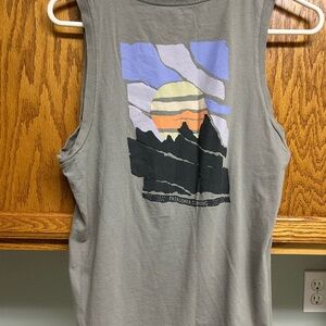 Patagonia Gray Sleeveless Top with Mountain Graphic